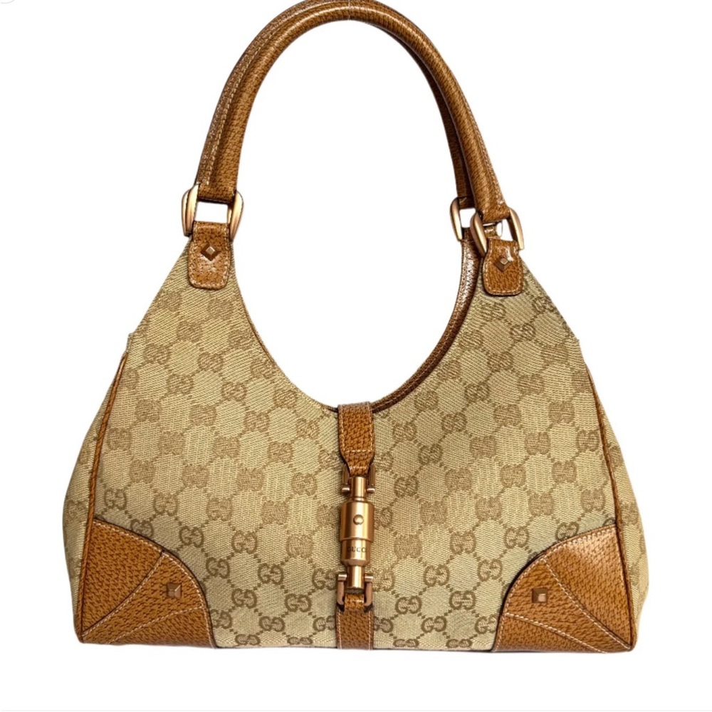 Gucci Monogram Jackie Bardot Bag
